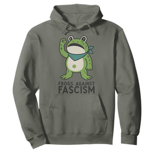Frogs Against Fascism Hoodie Portland Resist Protest Antifascist TS02 Military Green Print Your Wear