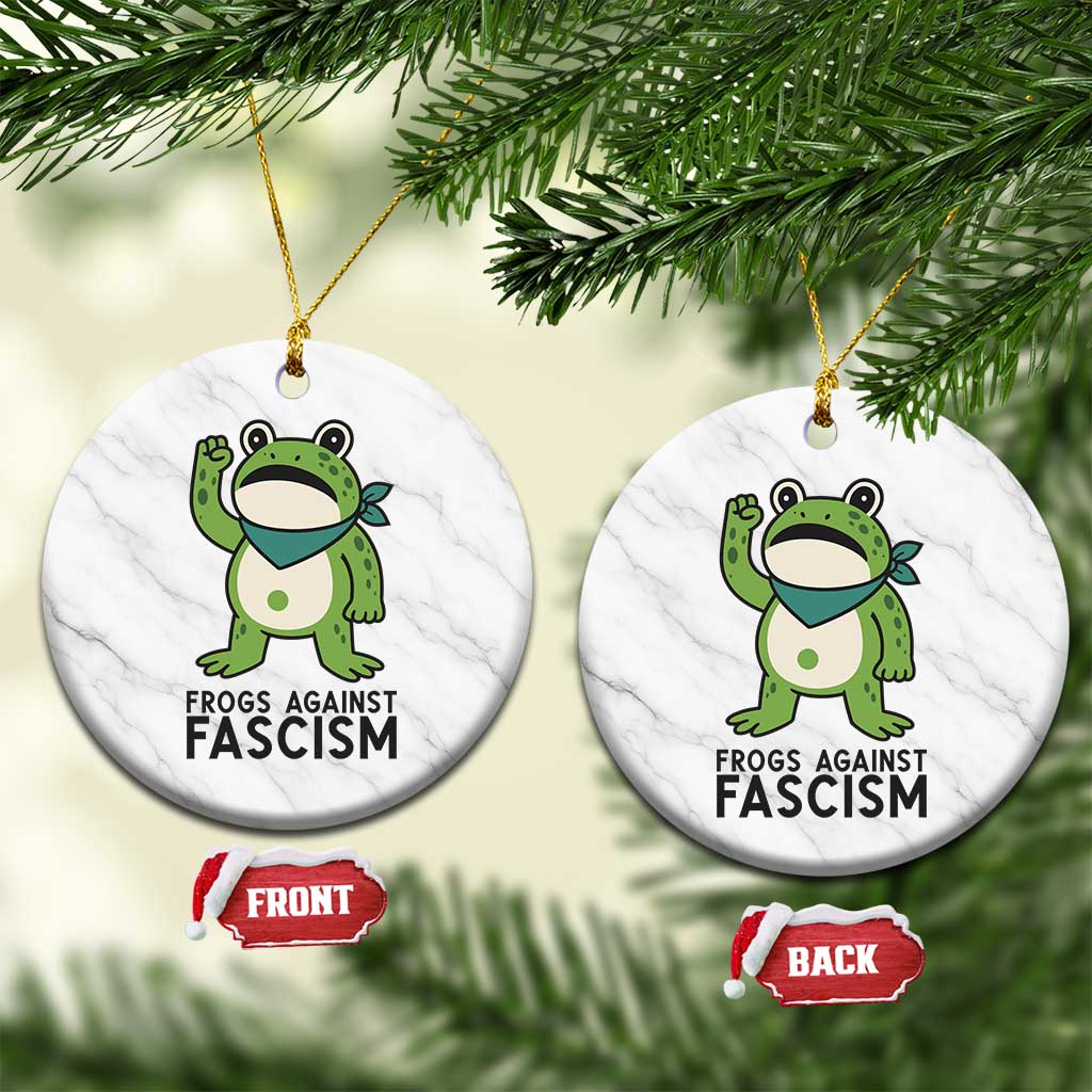 Frogs Against Fascism Ceramic Ornament Portland Resist Protest Antifascist TS02 1pc White Marble Print Your Wear