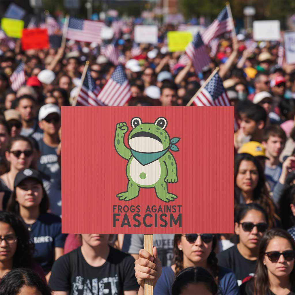 Frogs Against Fascism Protest Sign Portland Resist Protest Antifascist TS02 Horizontal 18