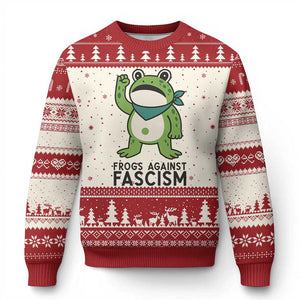 Frogs Against Fascism Ugly Christmas Sweater Portland Resist Protest Antifascist - Print Your Wear