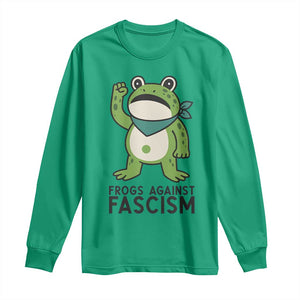 Frogs Against Fascism Long Sleeve Shirt Portland Resist Protest Antifascist TS02 Irish Green Print Your Wear