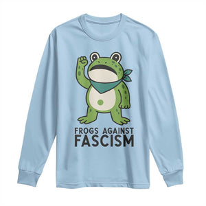 Frogs Against Fascism Long Sleeve Shirt Portland Resist Protest Antifascist TS02 Light Blue Print Your Wear