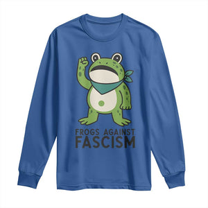 Frogs Against Fascism Long Sleeve Shirt Portland Resist Protest Antifascist TS02 Royal Blue Print Your Wear