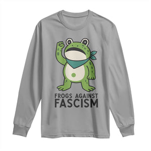 Frogs Against Fascism Long Sleeve Shirt Portland Resist Protest Antifascist TS02 Sport Gray Print Your Wear