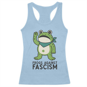Frogs Against Fascism Racerback Tank Top Portland Resist Protest Antifascist TS02 Light Blue Print Your Wear