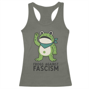 Frogs Against Fascism Racerback Tank Top Portland Resist Protest Antifascist TS02 Military Green Print Your Wear