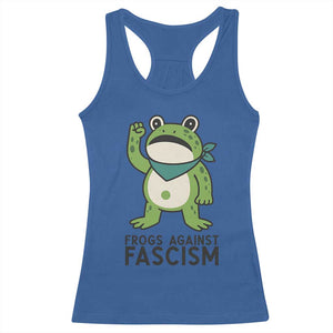 Frogs Against Fascism Racerback Tank Top Portland Resist Protest Antifascist TS02 Royal Blue Print Your Wear