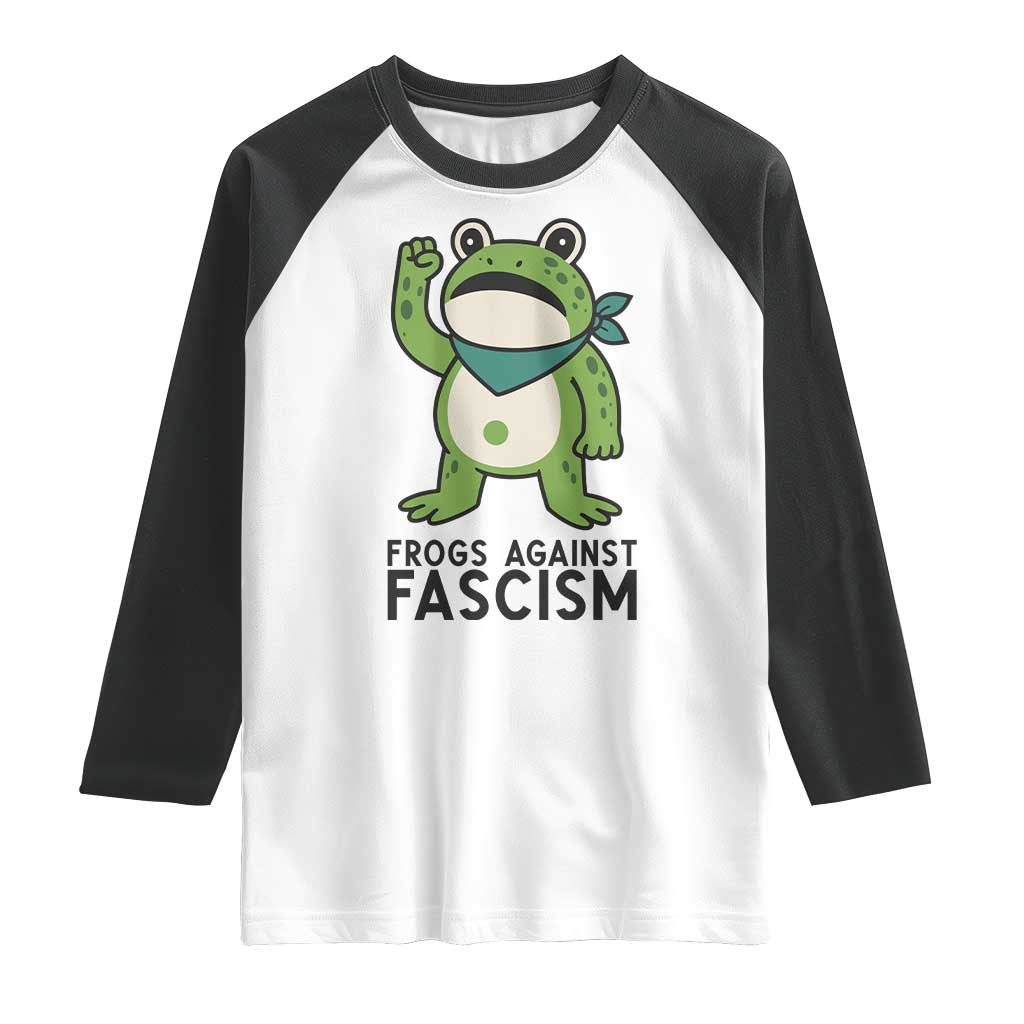 Frogs Against Fascism Raglan Shirt Portland Resist Protest Antifascist TS02 White Black Print Your Wear
