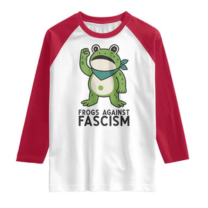 Frogs Against Fascism Raglan Shirt Portland Resist Protest Antifascist TS02 White Red Print Your Wear