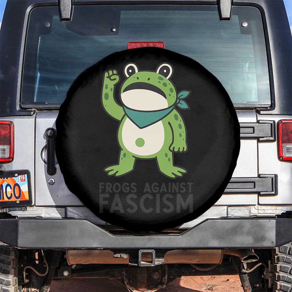 Frogs Against Fascism Spare Tire Cover Portland Resist Protest Antifascist TS02 No hole White Print Your Wear