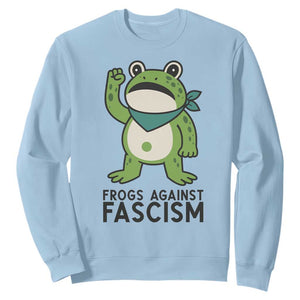 Frogs Against Fascism Sweatshirt Portland Resist Protest Antifascist TS02 Light Blue Print Your Wear