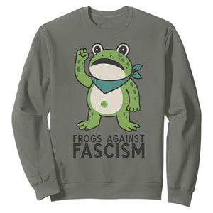 Frogs Against Fascism Sweatshirt Portland Resist Protest Antifascist TS02 Military Green Print Your Wear