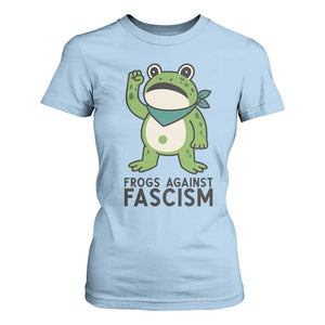 Frogs Against Fascism T Shirt For Women Portland Resist Protest Antifascist TS02 Light Blue Print Your Wear