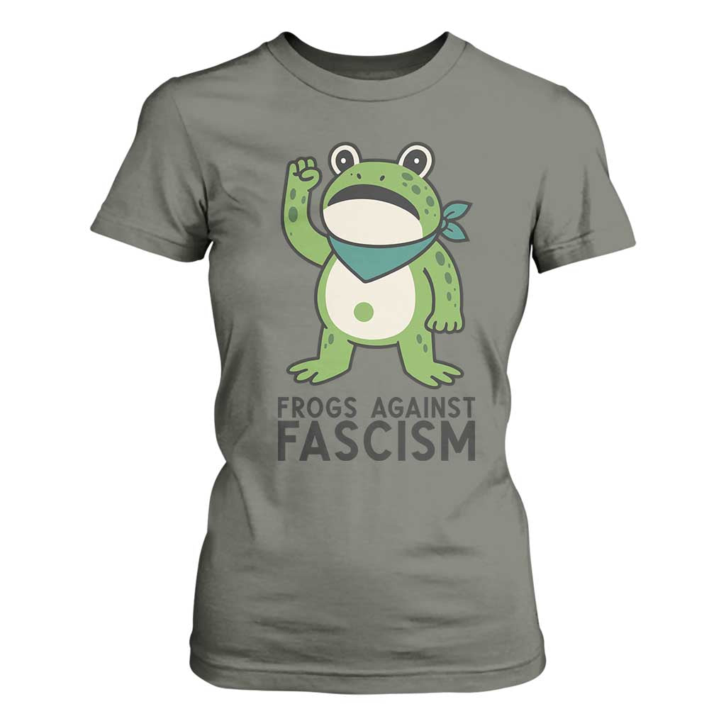 Frogs Against Fascism T Shirt For Women Portland Resist Protest Antifascist TS02 Military Green Print Your Wear