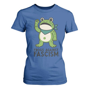 Frogs Against Fascism T Shirt For Women Portland Resist Protest Antifascist TS02 Royal Blue Print Your Wear