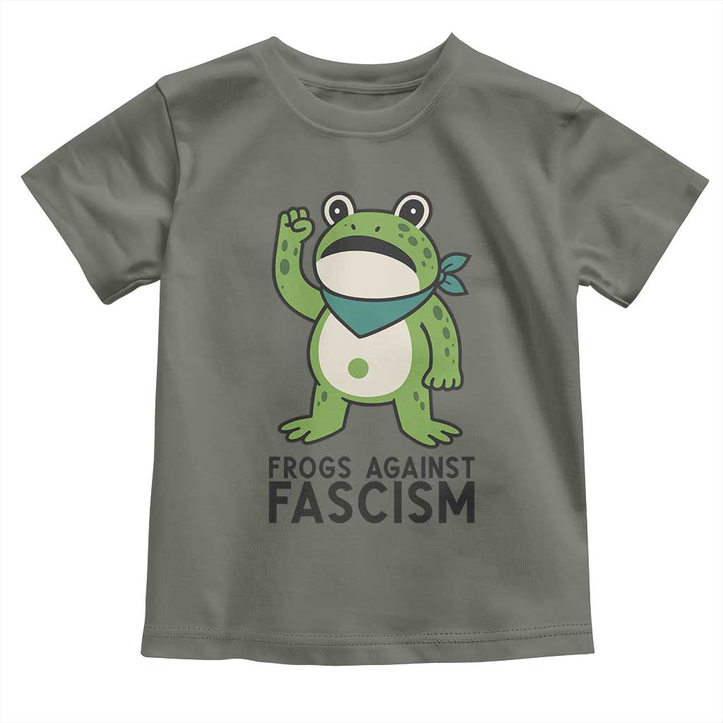 Frogs Against Fascism Toddler T Shirt Portland Resist Protest Antifascist TS02 Military Green Print Your Wear