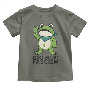 Frogs Against Fascism Toddler T Shirt Portland Resist Protest Antifascist TS02 Military Green Print Your Wear