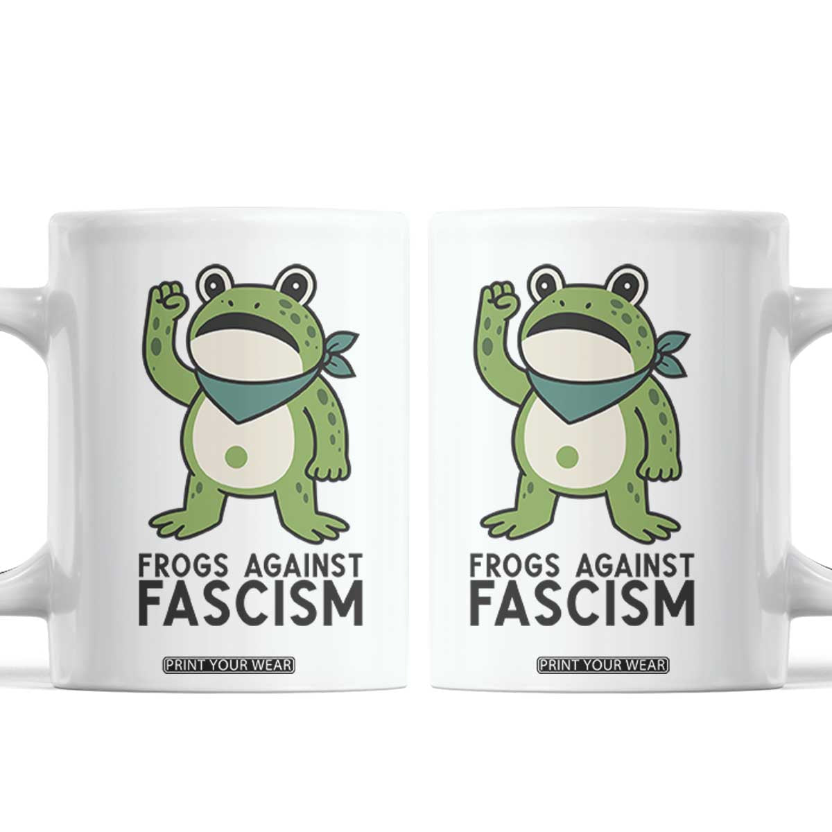 Frogs Against Fascism Coffee Mug Portland Resist Protest Antifascist TS02 White Print Your Wear