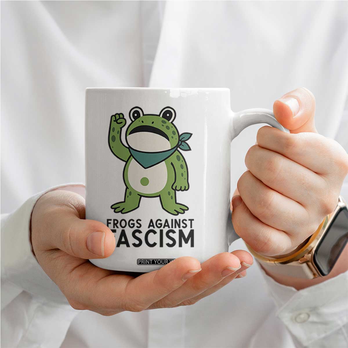 Frogs Against Fascism Coffee Mug Portland Resist Protest Antifascist TS02 Print Your Wear