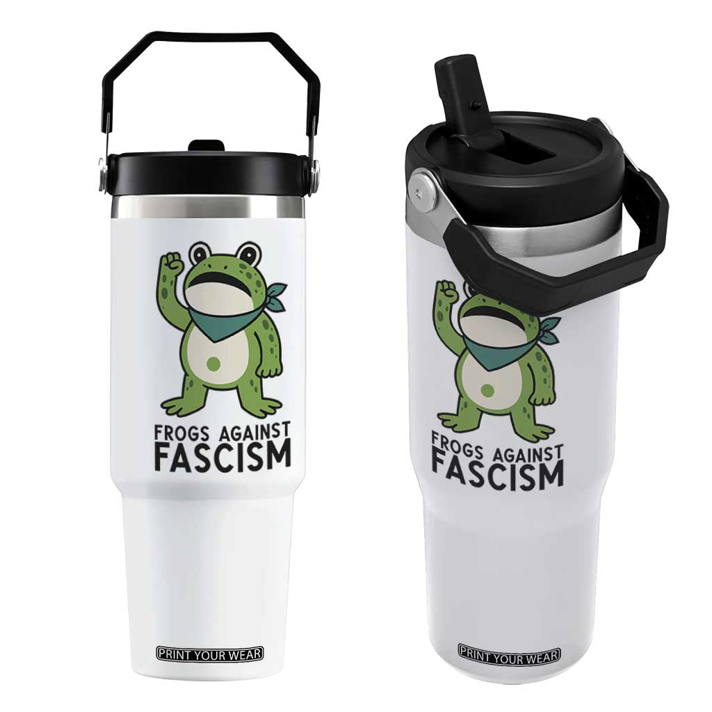 Frogs Against Fascism Flip Straw Tumbler Portland Resist Protest Antifascist TS02 One Size: 30 oz White Print Your Wear