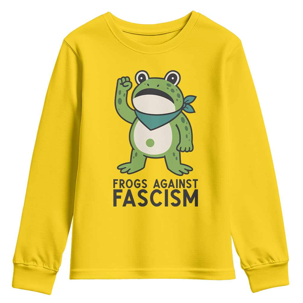 Frogs Against Fascism Youth Sweatshirt Portland Resist Protest Antifascist TS02 Daisy Print Your Wear