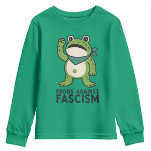 Frogs Against Fascism Youth Sweatshirt Portland Resist Protest Antifascist TS02 Irish Green Print Your Wear