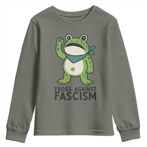 Frogs Against Fascism Youth Sweatshirt Portland Resist Protest Antifascist TS02 Military Green Print Your Wear
