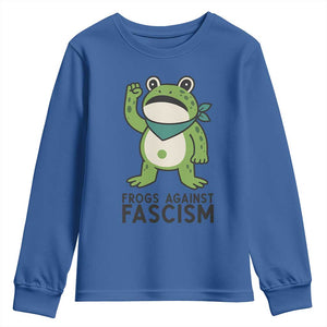 Frogs Against Fascism Youth Sweatshirt Portland Resist Protest Antifascist TS02 Royal Blue Print Your Wear
