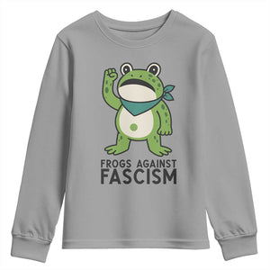 Frogs Against Fascism Youth Sweatshirt Portland Resist Protest Antifascist TS02 Sport Gray Print Your Wear