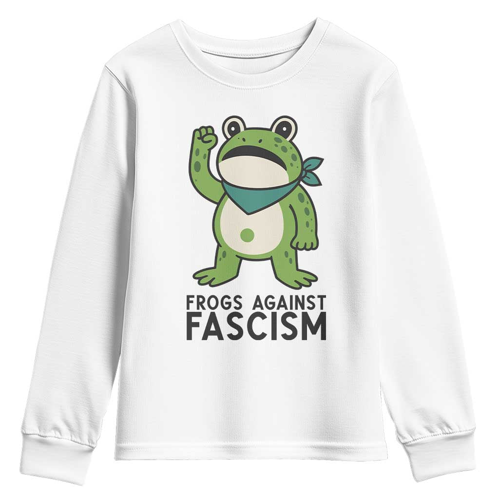 Frogs Against Fascism Youth Sweatshirt Portland Resist Protest Antifascist TS02 White Print Your Wear