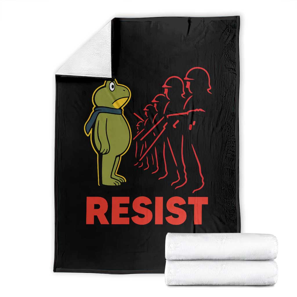 Frog Resist Throw Blanket Free Portland Political Satire TS02 Black Print Your Wear