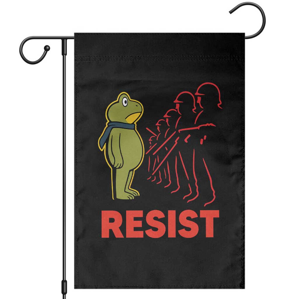 Frog Resist Garden Flag Free Portland Political Satire TS02 Black Print Your Wear