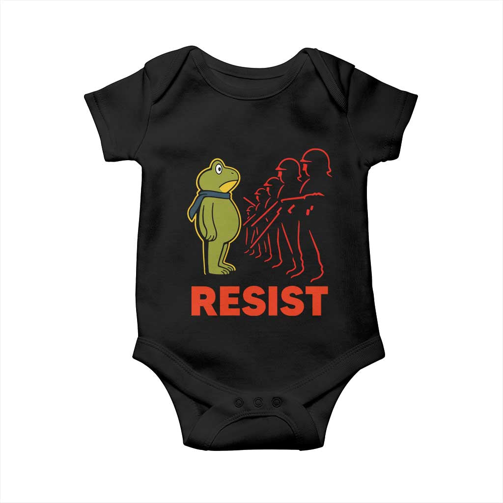 Frog Resist Baby Onesie Free Portland Political Satire TS02 Black Print Your Wear
