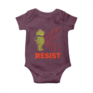 Frog Resist Baby Onesie Free Portland Political Satire TS02 Maroon Print Your Wear