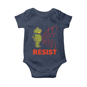 Frog Resist Baby Onesie Free Portland Political Satire TS02 Navy Print Your Wear