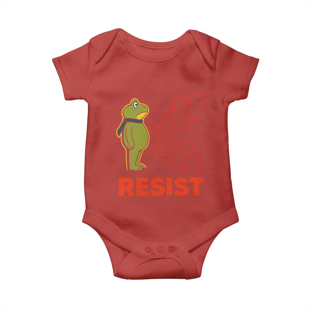 Frog Resist Baby Onesie Free Portland Political Satire TS02 Red Print Your Wear