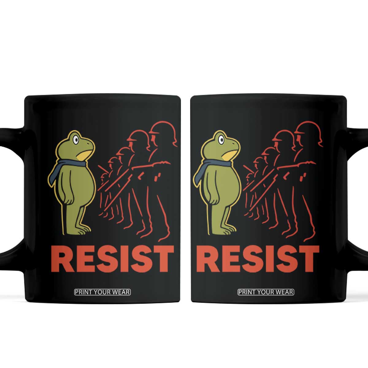 Frog Resist Coffee Mug Free Portland Political Satire TS02 Black Print Your Wear