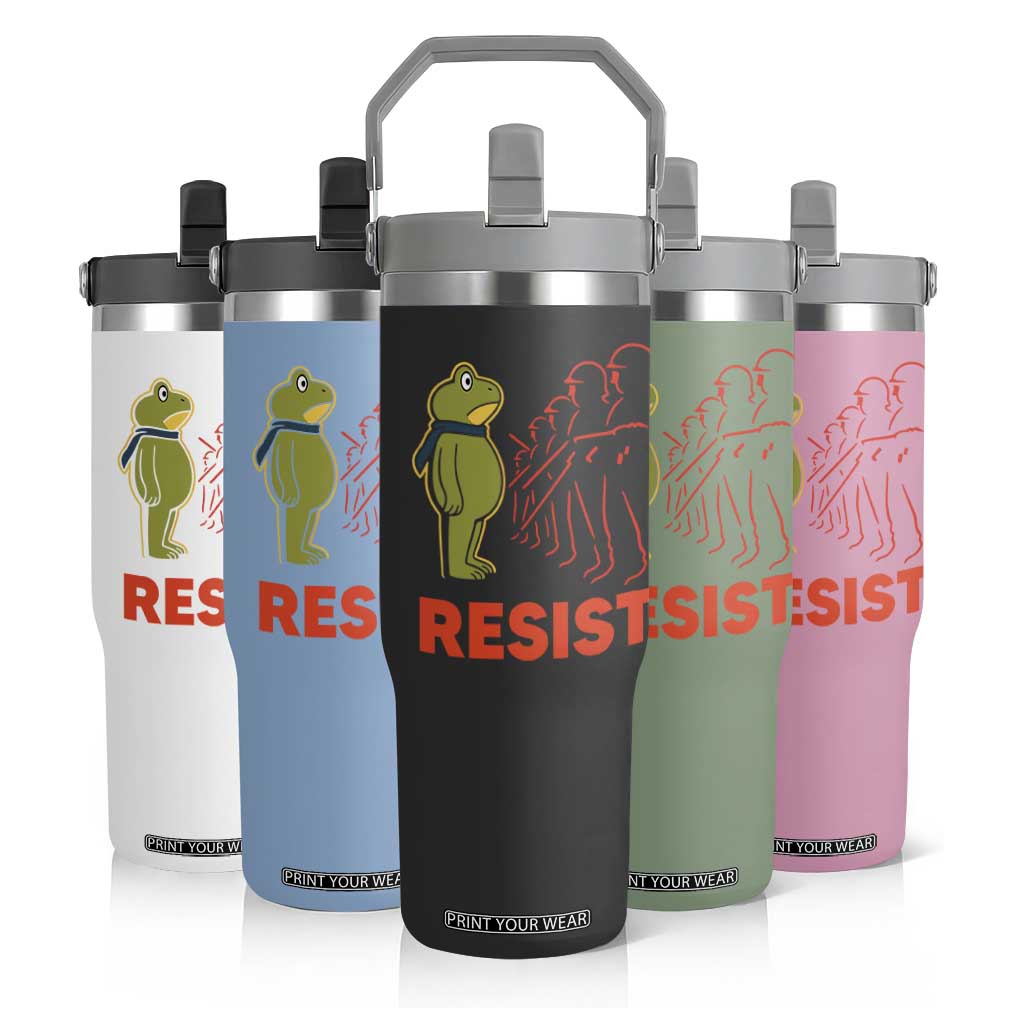Frog Resist Flip Straw Tumbler Free Portland Political Satire TS02 Print Your Wear