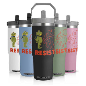 Frog Resist Flip Straw Tumbler Free Portland Political Satire TS02 Print Your Wear