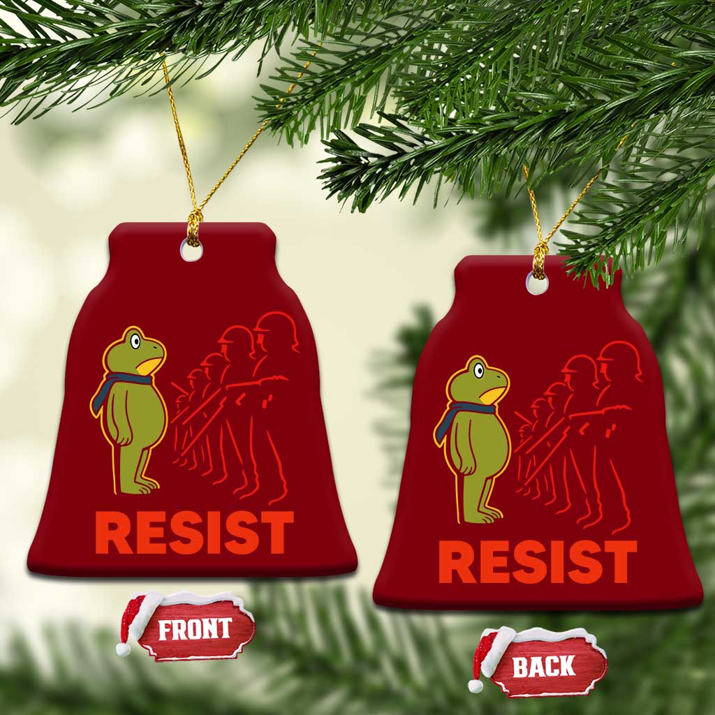 Frog Resist Ceramic Ornament Free Portland Political Satire TS02 Print Your Wear