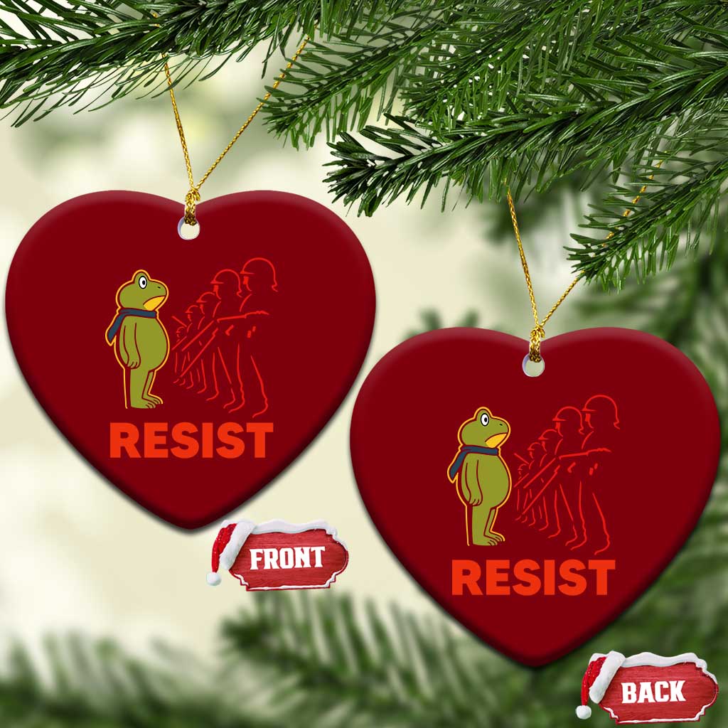 Frog Resist Ceramic Ornament Free Portland Political Satire TS02 Print Your Wear