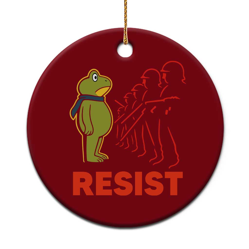 Frog Resist Ceramic Ornament Free Portland Political Satire TS02 1pc Red Print Your Wear