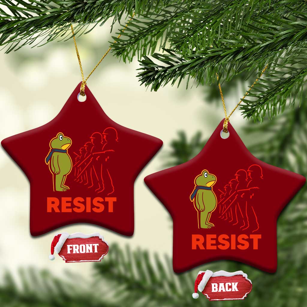 Frog Resist Ceramic Ornament Free Portland Political Satire TS02 Print Your Wear