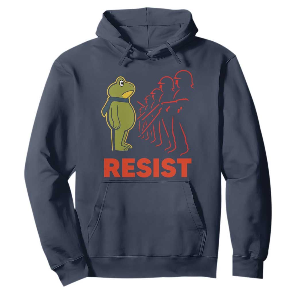 Frog Resist Hoodie Free Portland Political Satire TS02 Navy Print Your Wear