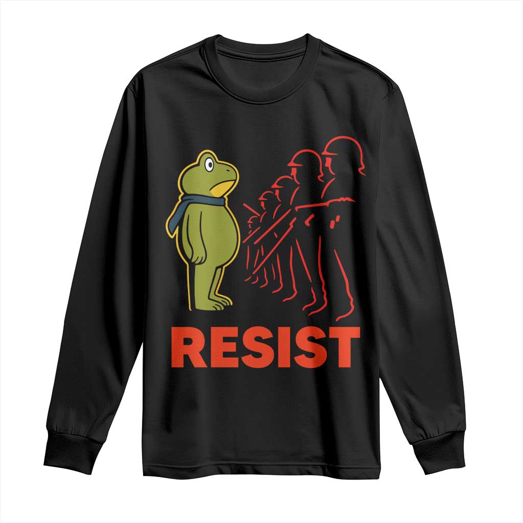 Frog Resist Long Sleeve Shirt Free Portland Political Satire TS02 Black Print Your Wear
