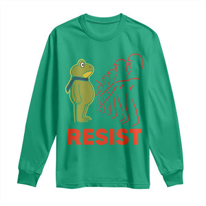 Frog Resist Long Sleeve Shirt Free Portland Political Satire TS02 Irish Green Print Your Wear