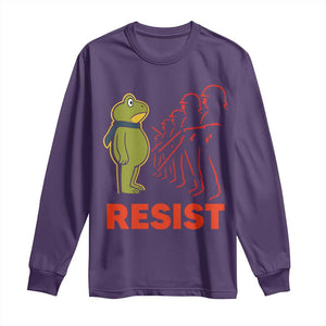 Frog Resist Long Sleeve Shirt Free Portland Political Satire TS02 Purple Print Your Wear