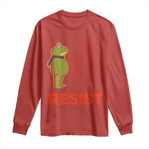 Frog Resist Long Sleeve Shirt Free Portland Political Satire TS02 Red Print Your Wear