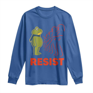Frog Resist Long Sleeve Shirt Free Portland Political Satire TS02 Royal Blue Print Your Wear