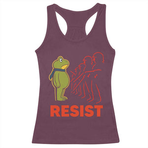 Frog Resist Racerback Tank Top Free Portland Political Satire TS02 Maroon Print Your Wear